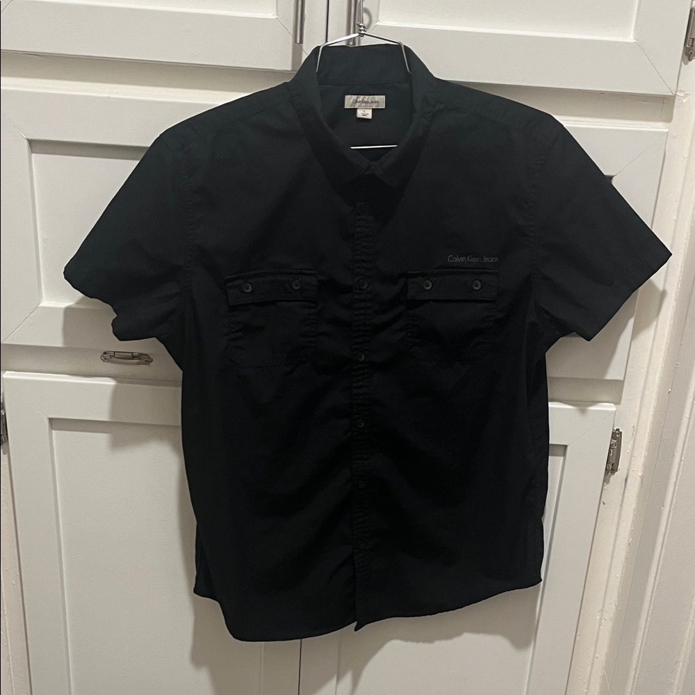 Calvin Klein Men's Casual Black Button Down Shirt! Washed never used❤️